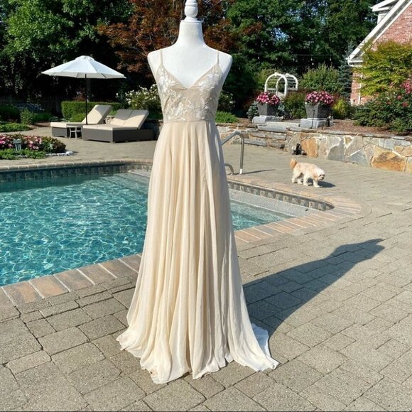 NWT BHLDN Sadia Dress Maxi Oyster - Picture 3 of 14